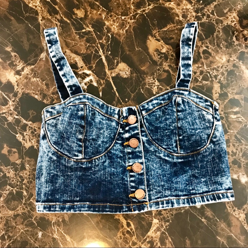 VIBRANT M.I.U | VINTAGE LOOK CROP TOP | SM